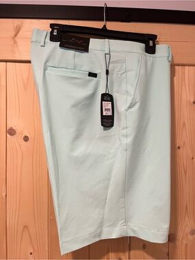 Greg Norman Collection Mint Green Performance Flat-Front Shorts NWT ⛳️🦈